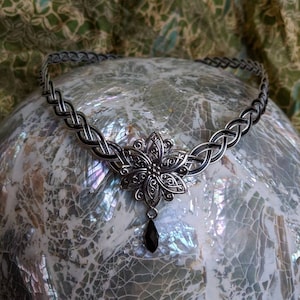 Braided Circlet - Elven Crown - Flower Tiara - Black Circlet - Braided Crown - Braided Elf Circlet - Fairy Crown - Braided Fairy Circlet