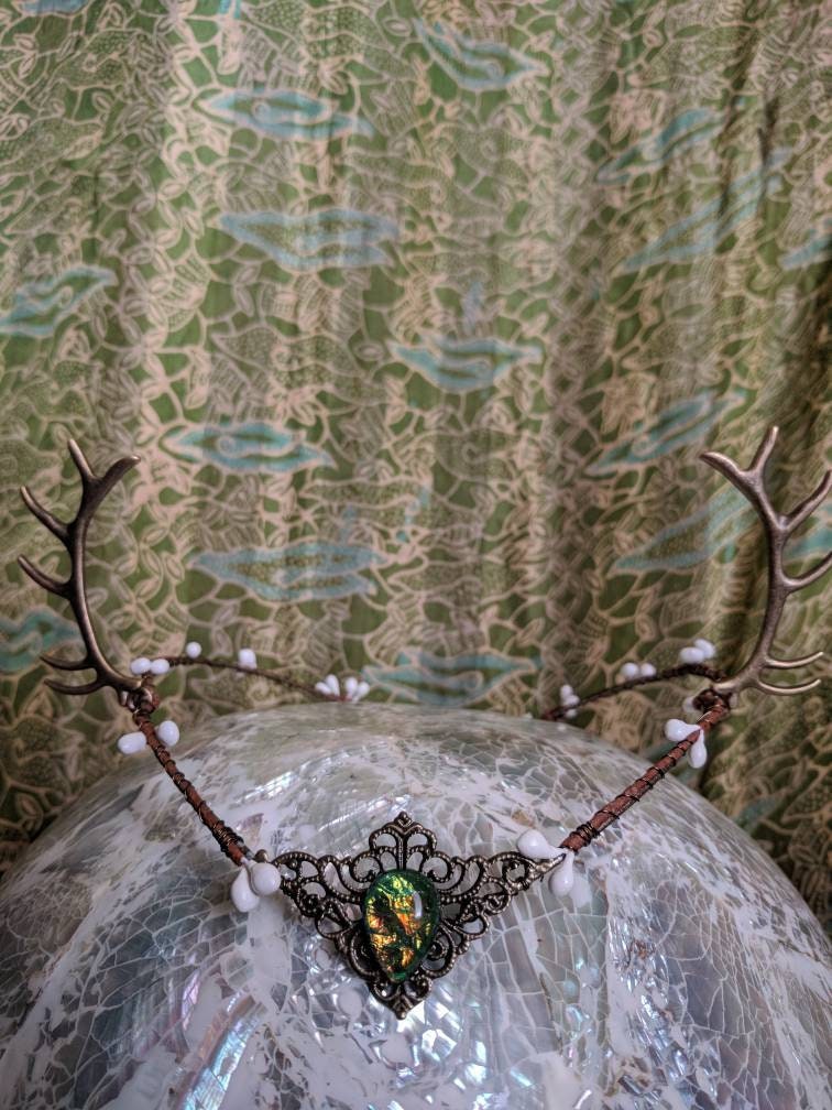 Antler Tiara Horn Crown Woodland Circlet Antler Circlet Etsy
