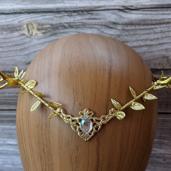 Horned Crown - Antler Tiara - Artemis Headpiece - Goddess Circlet - Goddess Crown - Handfasting Circlet - Woodland Crown