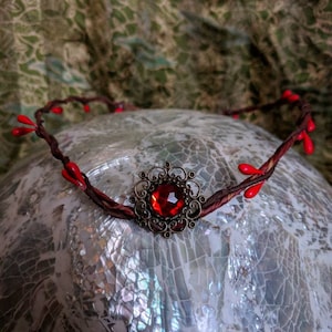 Fairy Crown - Woodland Crown - Elven Circlet - Nature Circlet - Red Tiara