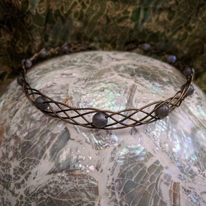 Celtic Circlet - Braided Elven Circlet - Braided Tiara - Men's Headband - Labradorite Circlet