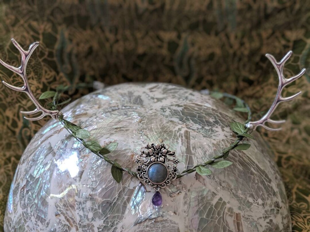 Antler Crown Horned Circlet Antler Headband Horn Crown Etsy