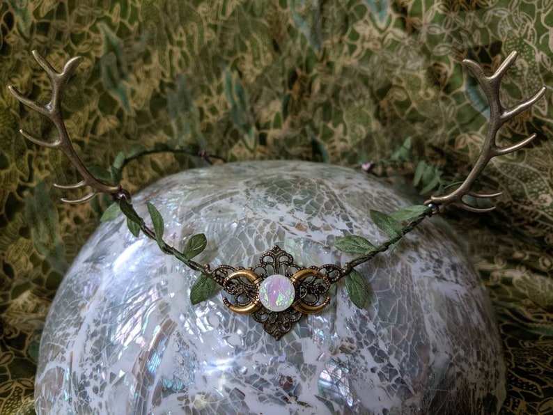 Antler Crown - Horned Circlet - Horned Crown - Antler Headband - Woodland Circlet - Goddess Crown - Moon Crown 
