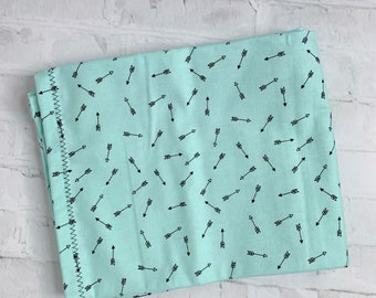 Boho Arrows Baby Blanket, Black and Mint Flannel Swaddle, Arrow Nursery, Baby Gift, Gender Neutral Baby Blanket, Baby Photo Prop