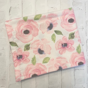 Pink Floral Flannel Baby Blanket: Newborn Swaddle Blanket