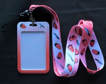 Strawberry Blade Lanyard & Card Case