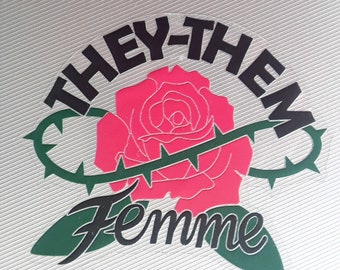 They Them Femme Pride Vinyl Sticker