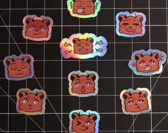 BAD BEAR Holographic Sticker Set