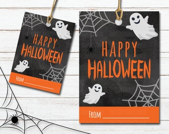 Halloween Favor Tags, Halloween Gift Tags Printable, DIY Printable PDF, Editable Tags, Halloween Thank You Tags