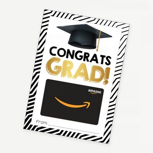 Congrats Absolvent, Geschenkkartenhalter für die Klasse 2021, Amazon-Geschenkkartenhalter, DRUCKBARE Abschlusskarte, Geschenkkarte für High School College-Abschluss