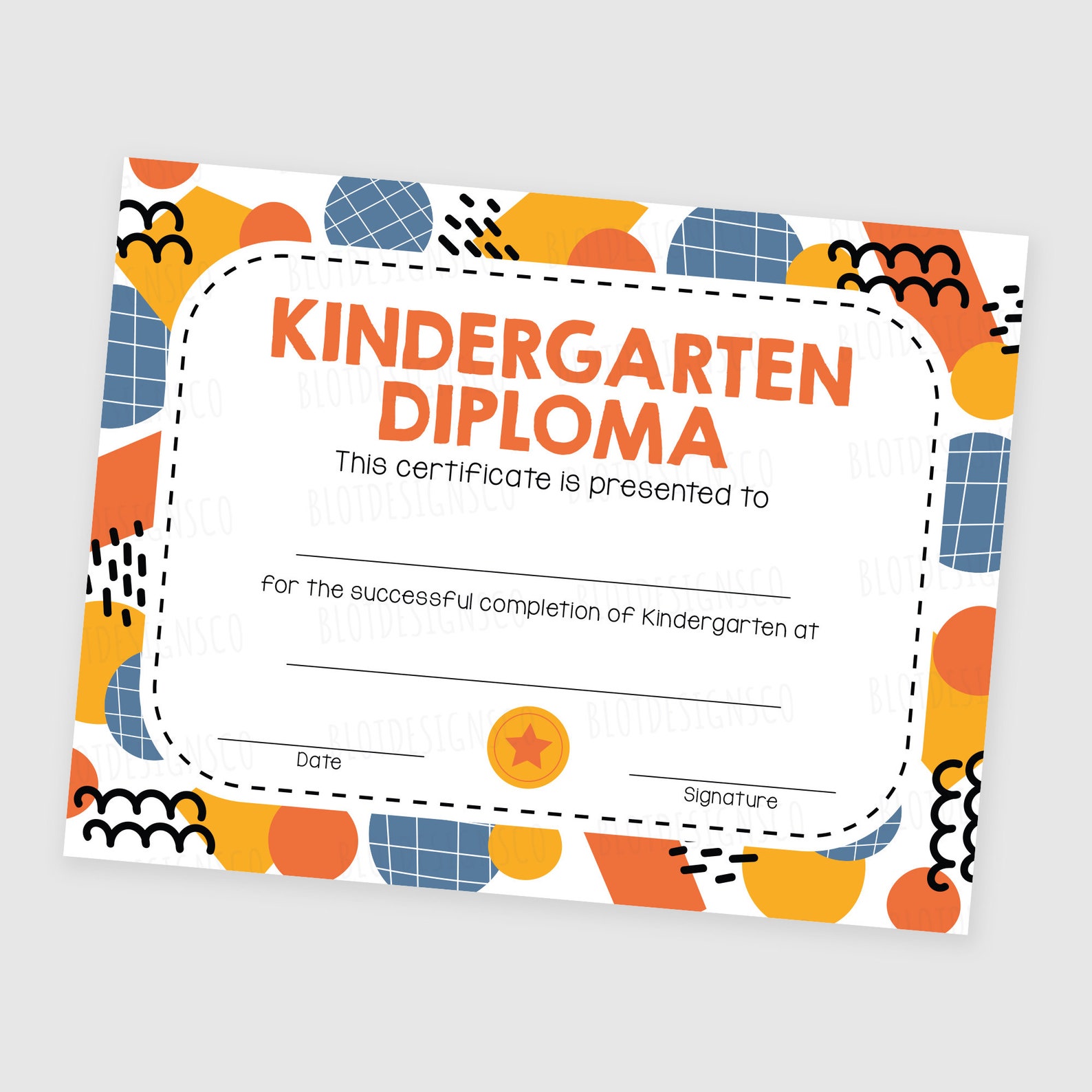 Editable Kindergarten Diploma Kindergarten Graduation Etsy