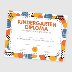 Bearbeitbares Kindergarten-Diplom, Kindergarten-Abschluss-Zertifikat, Kindergarten-Preis druckbar, anpassbare Kindergarten-Abschluss-Vorlage