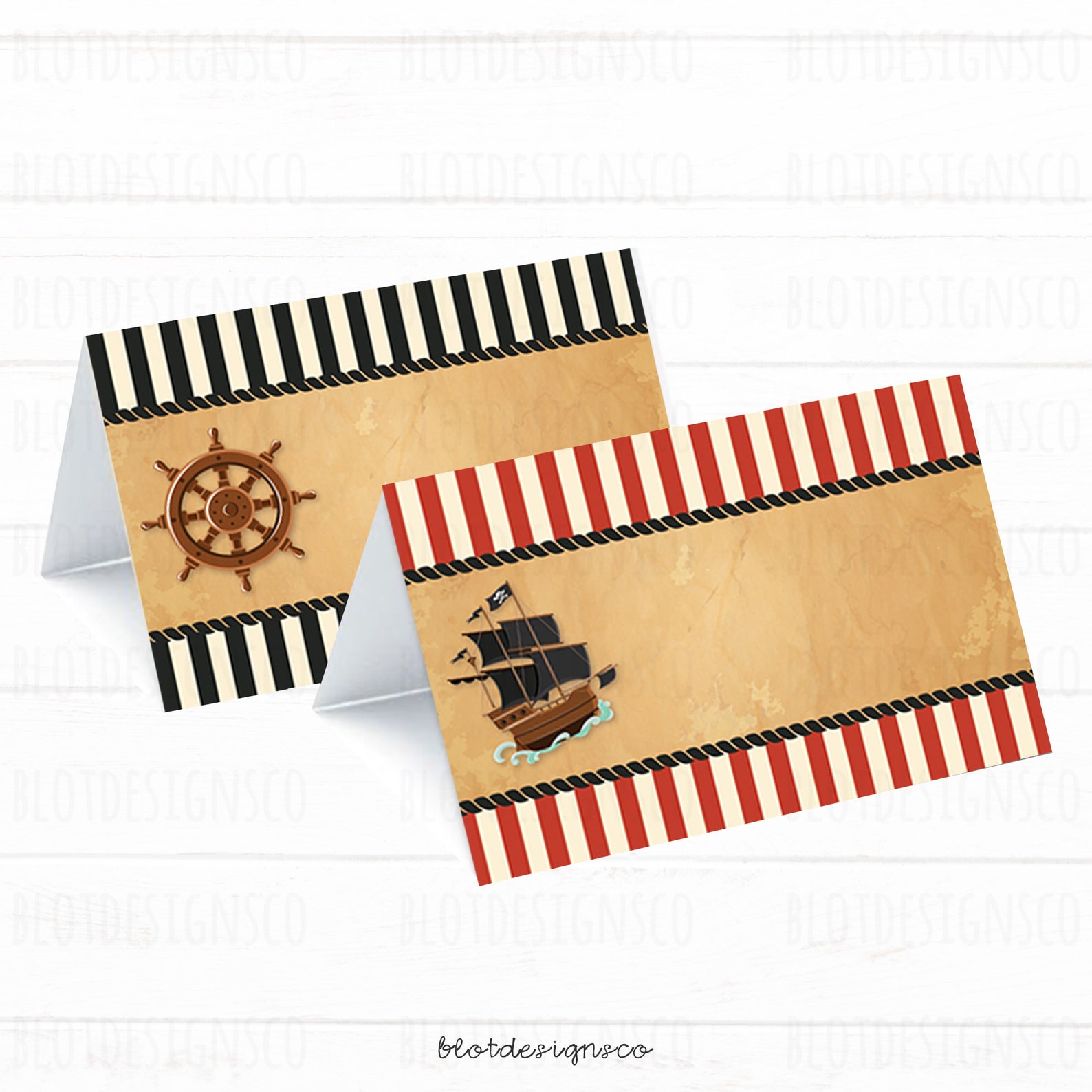 Pirate Birthday Party Printable Pirate Food Tents Pirate - Etsy