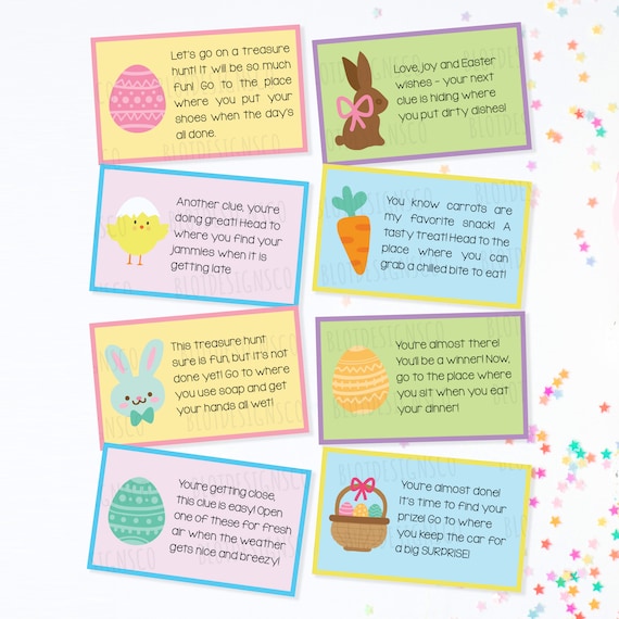 Easter Basket Scavenger Hunt Clues Easter Egg Scavenger Hunt Etsy