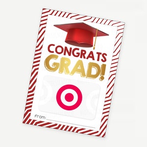 Congrats Grad, Klasse von 2021 Geschenkkartenhalter, Ziel Wohnheim Zimmer Geschenkkartenhalter, DRUCKBARE Abschluss High School College Grad Geschenkkarte