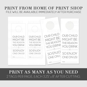 Wine Printable Hang Tag, Teacher Appreciation Gift, Teacher ...