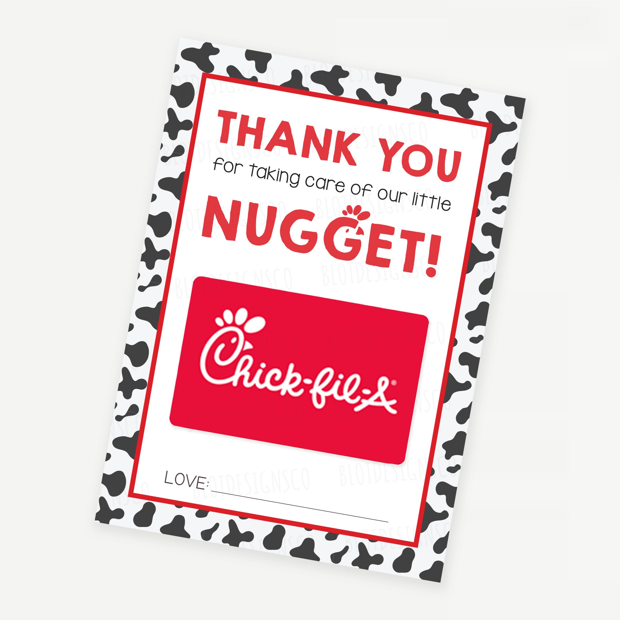 Teacher Appreciation Chick-fil-a Gift Gift Card Holder, Thanks for