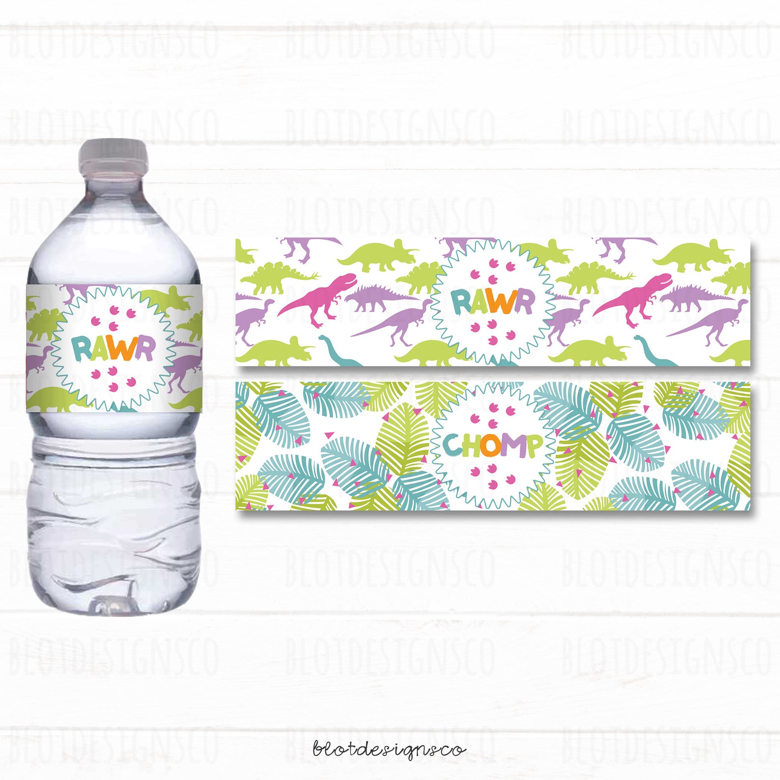 Printable Dinosaur Birthday Water Bottle Labels Dinosaur | Etsy
