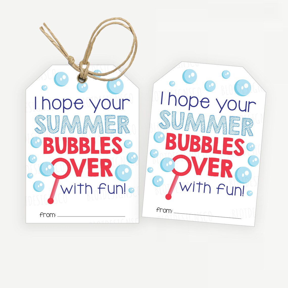 Hope Your Summer Bubbles Over Fun Favor Tag End Of School Etsy