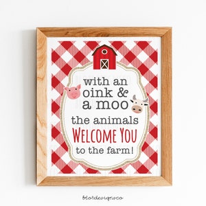 Farm Birthday Welcome Sign PRINTABLE, Farm Birthday Party, Barnyard Birthday, Farm Birthday, birthday party sign, Digital Printable