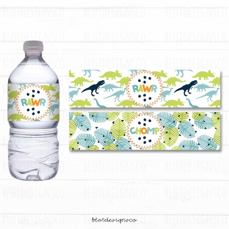 Printable Dinosaur Birthday Water Bottle Labels Dinosaur | Etsy