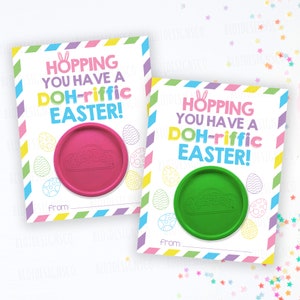 Pâques Play Doh imprimable, cadeau de classe étudiant enseignant, carte de panier de Pâques, cadeau de panier de Pâques enfants Doh-Riffic, carte de Pâques Play-Doh
