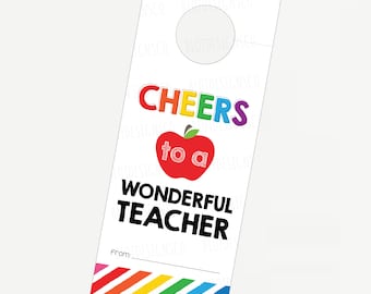 Teacher Appreciation Week Wine Thank You Tags, Teacher Appreciation Gift, Teacher Wine Gift Tag, Wine Printable Hang Tag, Last Day of School