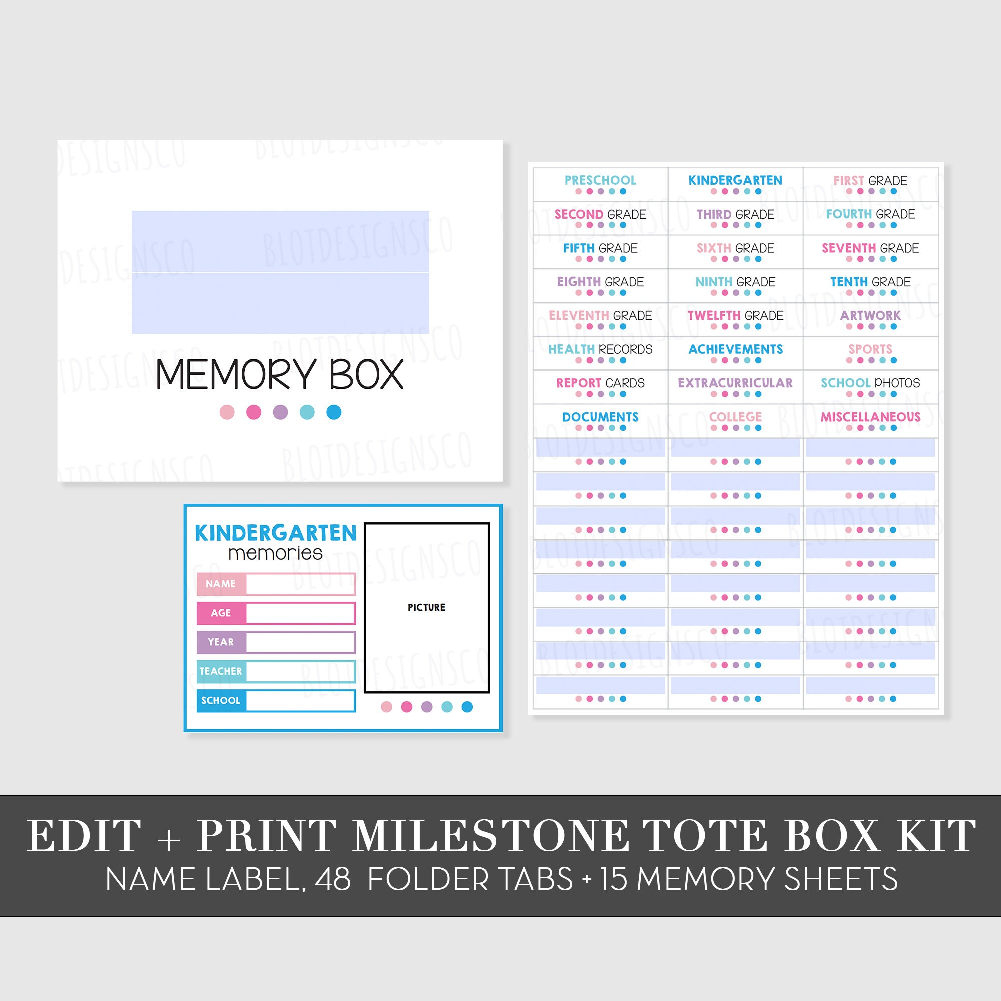 Memory Box Labels Stickers Milestone Tote Labels Kids School Etsy