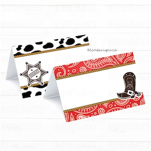 Printable Western Rodeo Cowboy buffet labels, Cowboy food tents, Western Cowboy Party Decorations, Candy Buffet Signs Label, Place Cards