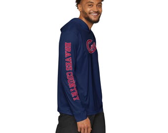 Sudadera con capucha y logo Braves Country Catch Script / Sudadera de calentamiento azul marino