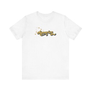 Aquarius Zodiac Script tee | Astrology constellation graphic tee