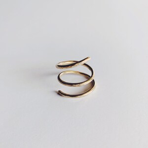 Spiral Wrap Ring - Wire Ring - Sterling Silver or Brass - Minimalist Ring - Handmade - Unisex