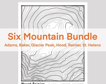 Set of6 Mountain Wallart Print, Downloadable Art Print Set, Artful Décor Mountain Themed Adventurer Gift Mountaineer, Mountain Gallery Wall