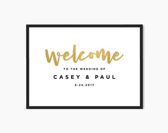 Custom Welcome To Our Wedding Sign, Personalized Printable Welcome Sign,Wedding Welcome Sign,Welcome Sign Instant Download,Wedding decor