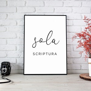 5 Solas Print Series, Five Solas Reformed Theology Poster, Sola Gratia, Sola Fide, Solus Christus, Sola Scriptura, Soli Deo Gloria Art Print image 3