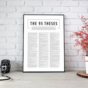 95 Theses Print,martin Luther Print,luther Quote,reformed Theology ...