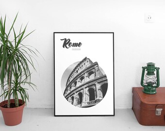 Pôster do Coliseu de Roma, Itália (Pôster de viagens, Impressões de arte moderna em parede, Para impressão, Imprimíveis de Roma, Impressões digitais, Pôster de Roma, Download digital)