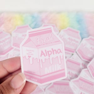 Alpha Milk Box Sticker, Omegaverse