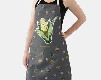 Aprons, kitchen aprons, food aprons, Vegetable, corn, Meat your Meal art collection