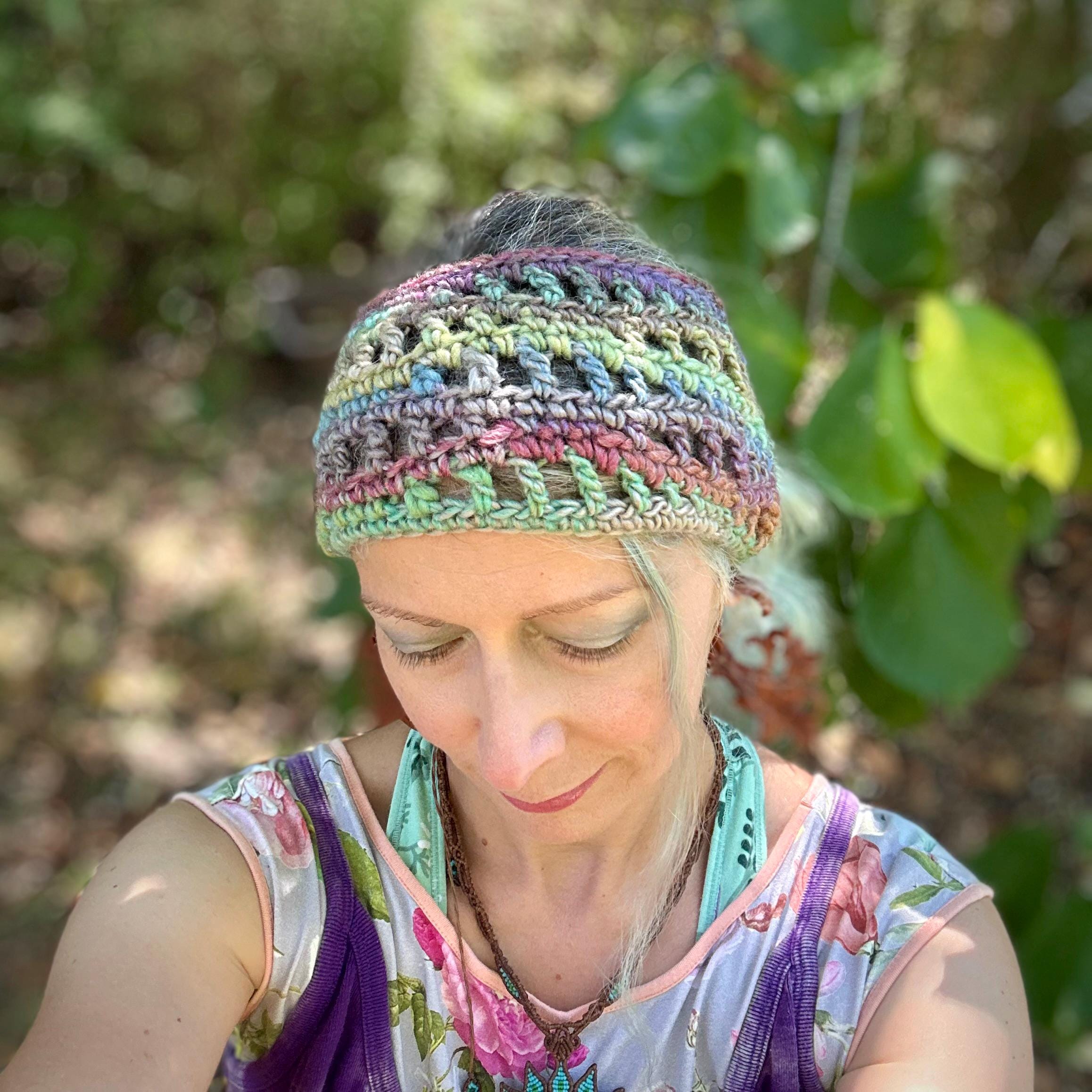 Colorful Crochet Padded Headband - Multicolor Black and multicoloured crochet hairband | Tétè Handmade  main image 2