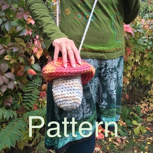 Crochet mushroom bag pattern, Cute bag pattern, Mushroom bag pattern, Crochet bag pattern, Handmade bag pattern, Bag pattern, Festival bag