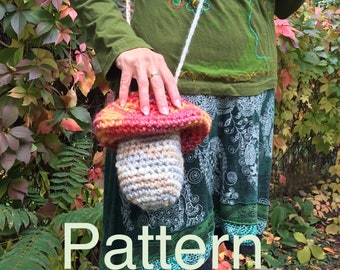 Crochet mushroom bag pattern, Cute bag pattern, Mushroom bag pattern, Crochet bag pattern, Handmade bag pattern, Bag pattern, Festival bag