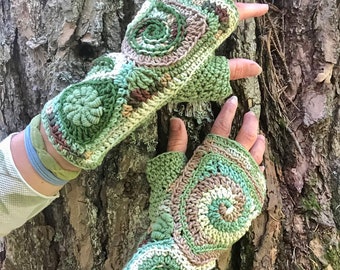 Fingerless gloves, Crochet fingerless mittens, Texting gloves, Crochet arm warmers, Womens fingerless gloves, Crochet earthy shapes gloves