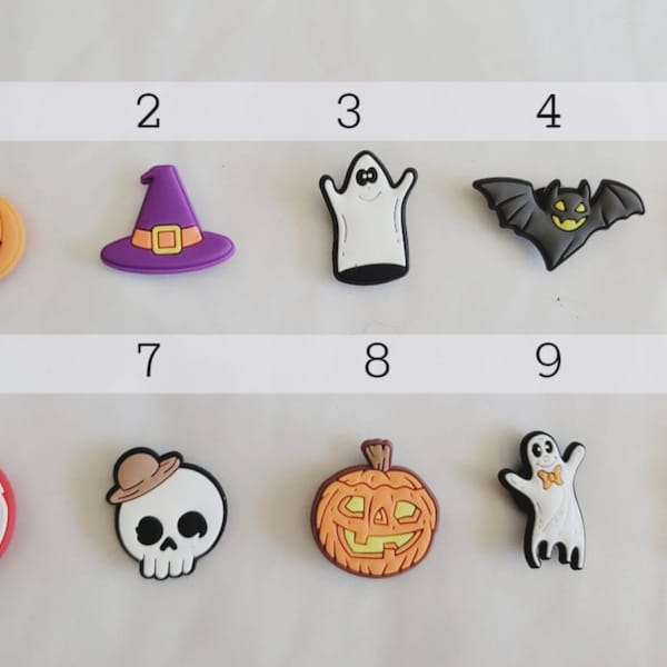 Halloween Croc Charms ghost cat witch hat skeleton bat Pumpkin