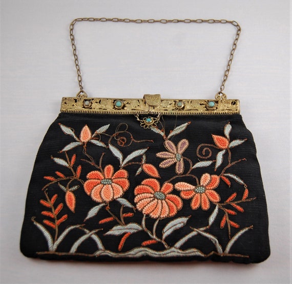 embroidered purse