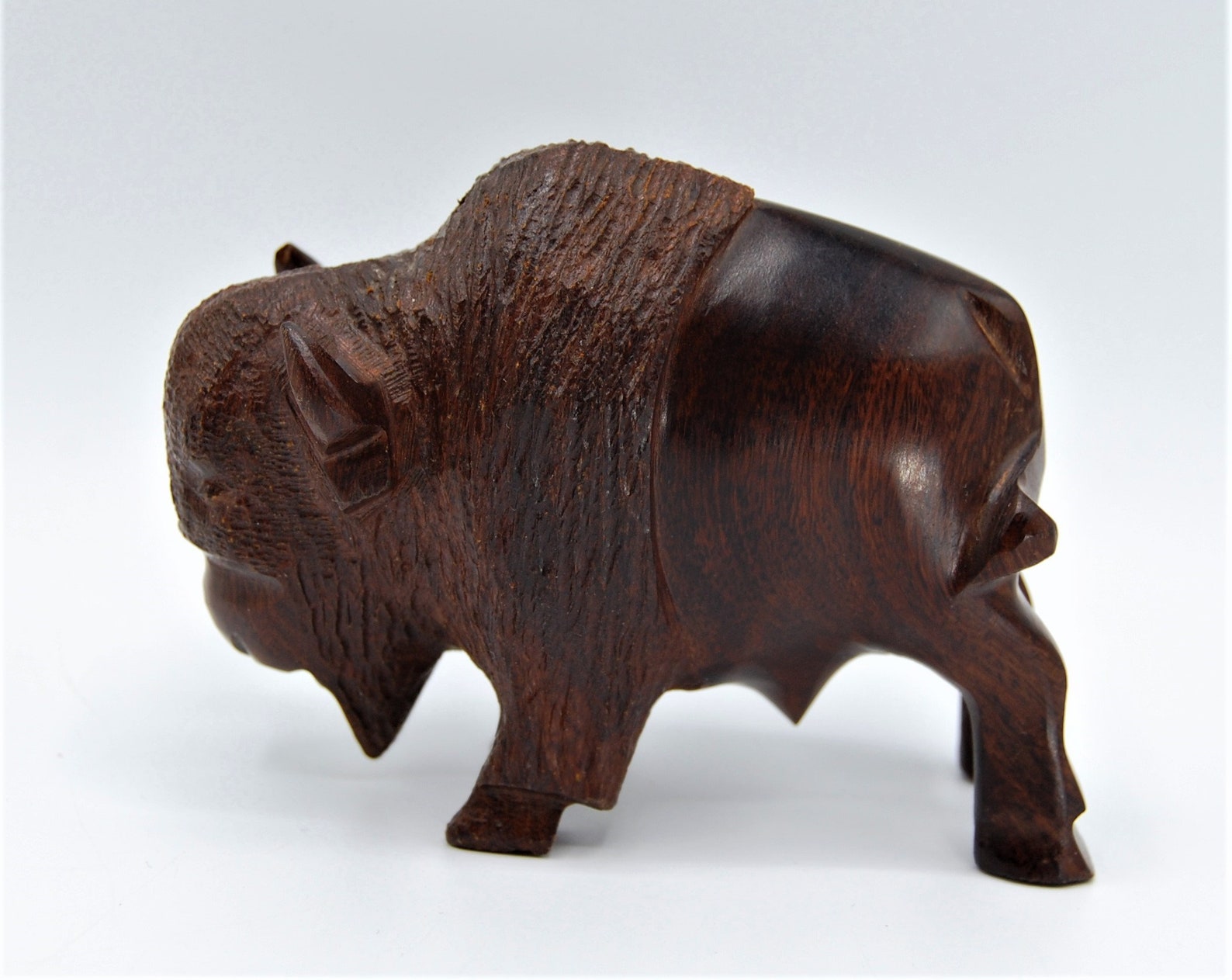 Ironwood Sculptures Two Buffalo Pair Parent and Child Carving Etsy