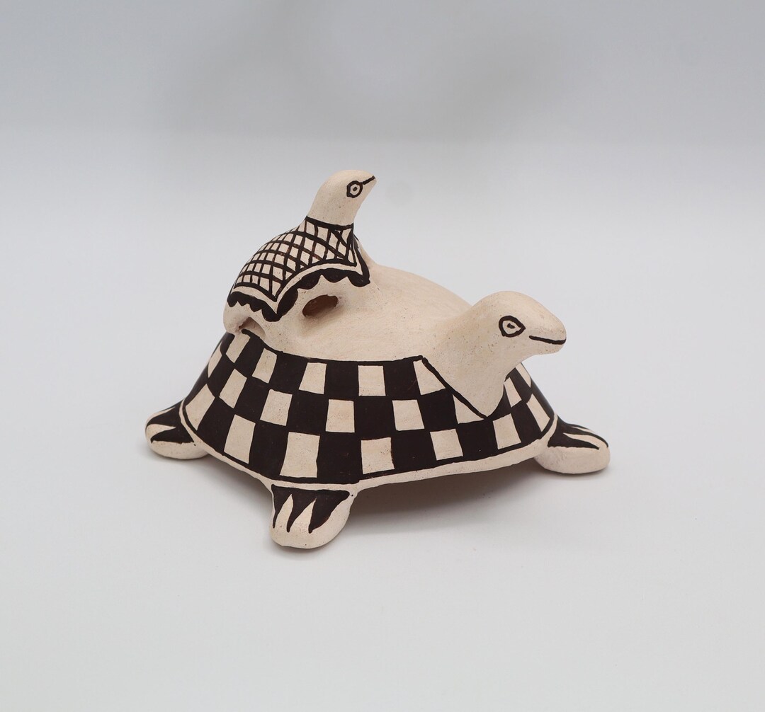 Acoma Turtle Frances Torivio Baby Checkered Whimsy Polychrome 5.5