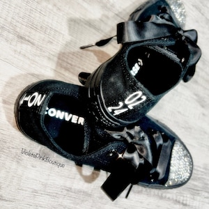 Custom Date Converse With Swarovski Crystals - women&#39;s bling sneakers wedding Converse Chuck Taylor All Star On Sale Gifts
