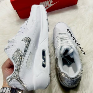 Bling Swarovski Nike Air Max 90 Women's/ Girl's Custom Swarovski bling Sneakers Custom Nike Shoes