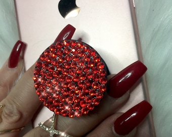 Bling Red Swarovski POPSOCKET Custom Handmade Swarovski Crystal Phone Accessories